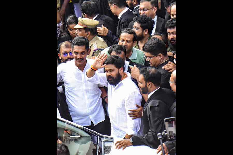 Dileep leaves the Ernakulam district court in Kochi on Monday. 