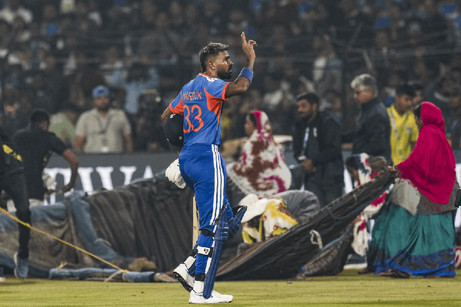 Hardik Pandya walks off after the first inning during the first T20I cricket match between India and South Africa at Barabati Stadium, in Cuttack, Tuesday, Dec. 9, 2025.