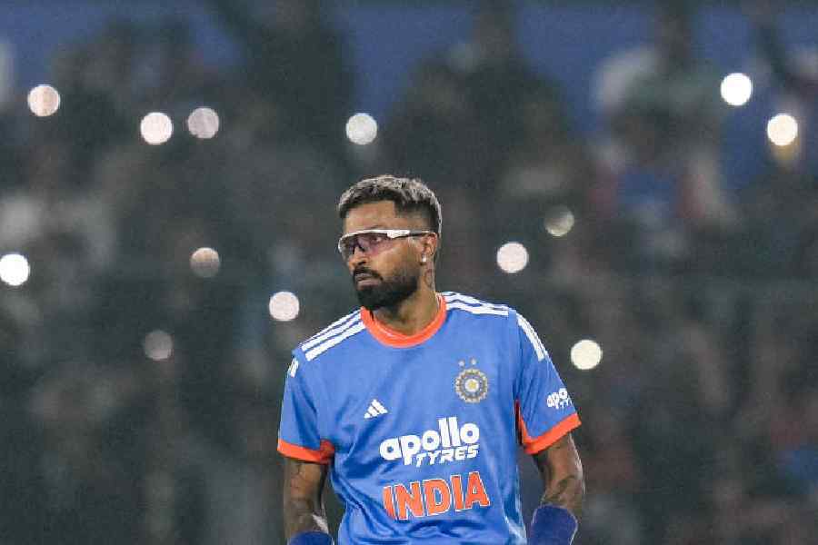 Hardik Pandya during the first T20I cricket match between India and South Africa at Barabati Stadium, in Cuttack, Tuesday, Dec. 9, 2025.