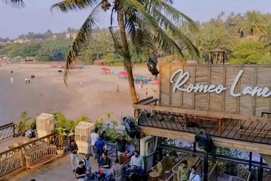 A view of Romeo Lane on Anjuna beach during a demolition drive, following the Birch by Romeo Lane nightclub fire that killed 25 people, as the state administration begins pulling down the tourism property, in Goa, Tuesday, Dec. 9, 2025.