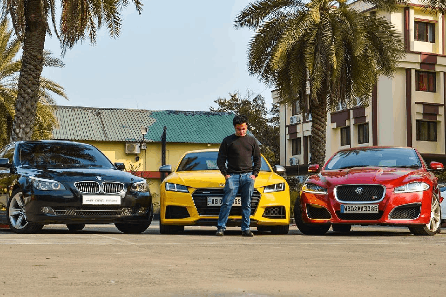 Prithveer Roychowdhury with his used luxury cars