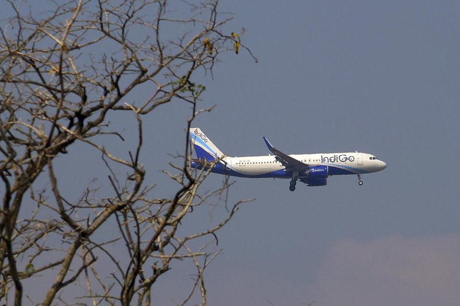 An IndiGo aircraft prepares to land at Kempegowda International, in Bengaluru, Karnataka, Tuesday, Dec. 9, 2025.