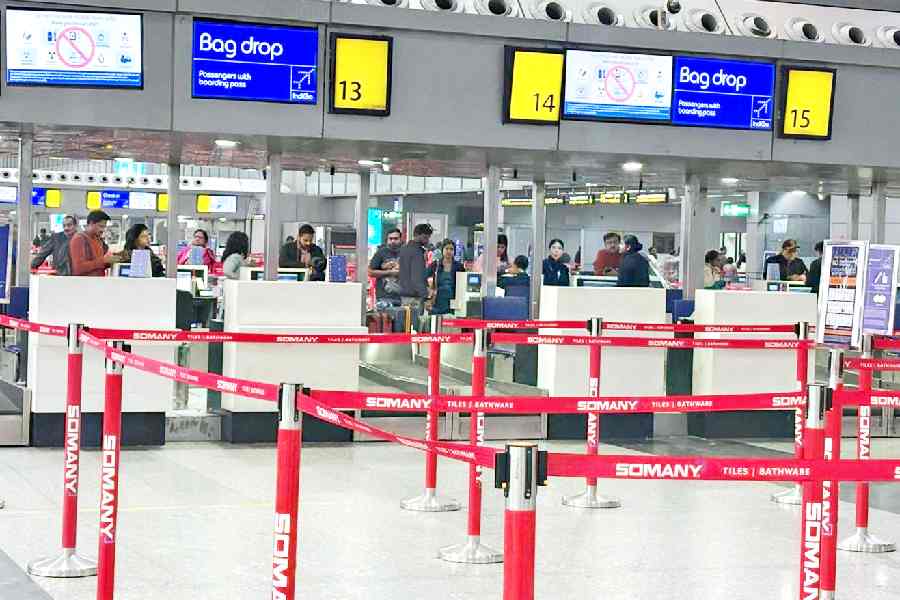 Empty IndiGo counters around 4.30pm on Wednesday