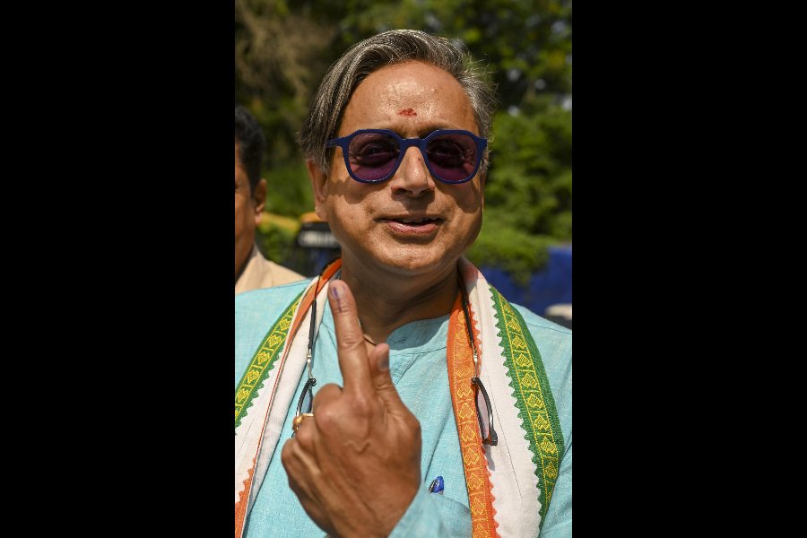 Shashi Tharoor in Thiruvananthapuram on Tuesday. 