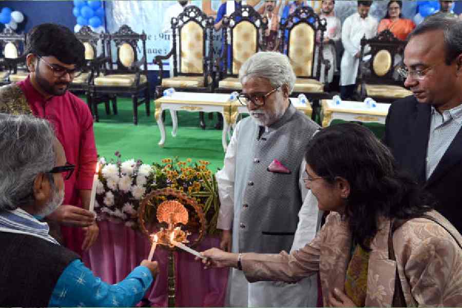 Guests at the inaugural ceremony of the foundation day programme of Maulana Azad College on Tuesday.