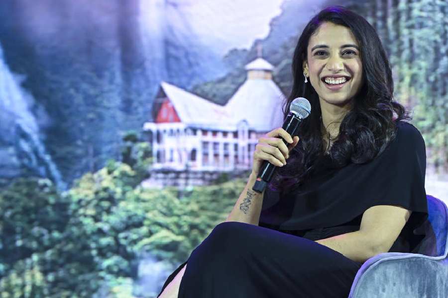 Women cricket vice-captain Smriti Mandhana during an event, in New Delhi