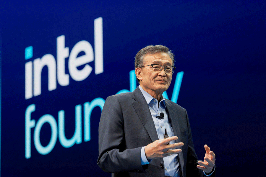 FILE PHOTO: Intel's CEO Lip-Bu Tan speaks at the company's Annual Manufacturing Technology Conference in San Jose, California, U.S. April 29, 2025.