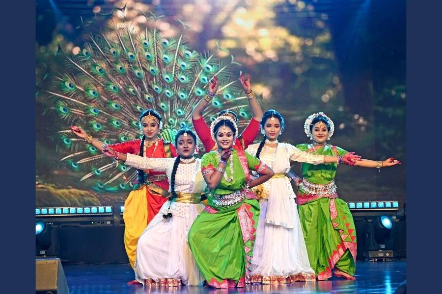 Students enthralled the audience with a classical dance performance