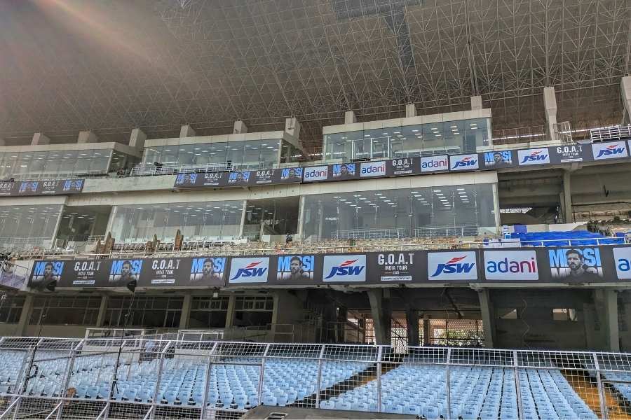 The calm before the storm. When Messi enters the stadium tomorrow, these same stands will be packed to the rafters with fans in their Argentina and Barcelona jerseys sporting the iconic Messi 10 on their backs