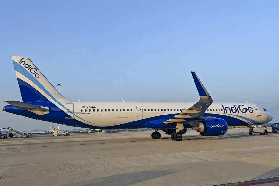 An IndiGo flight prepares to take off from Kempegowda International Airport in Bengaluru, Thursday, Dec. 11, 2025.