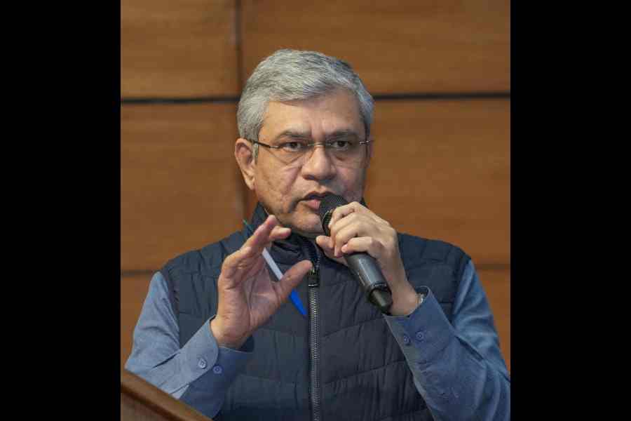 Ashwini Vaishnaw briefs the media about cabinet decisions in New Delhi on Friday. 