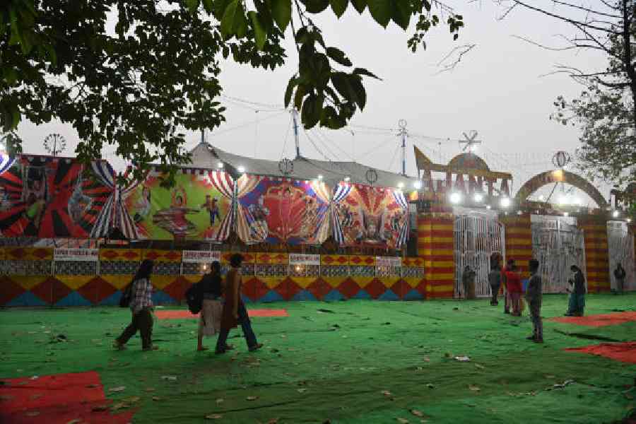 Ajanta Circus at Park Circus Maidan on Friday. Picture by Bishwarup Dutta
