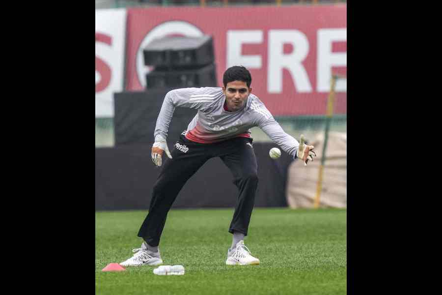 Shubman Gill at the HPCA Stadium on Saturday.