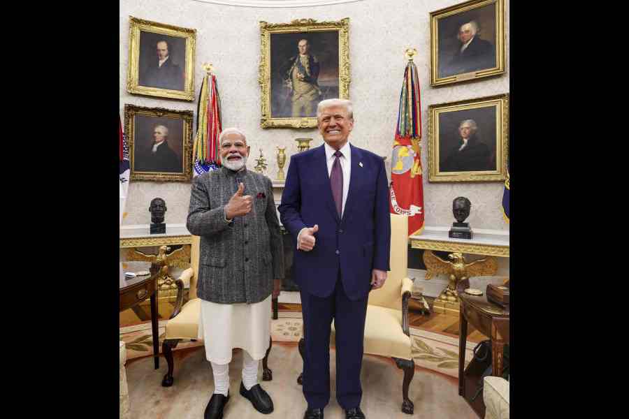 Narendra Modi and Donald Trump at the White House in February.