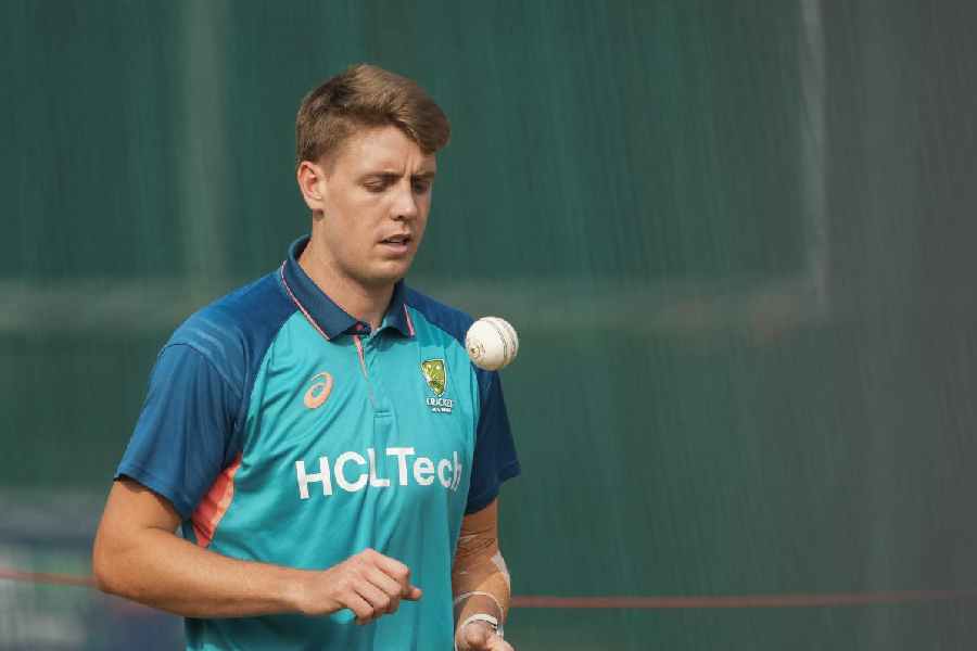 Australia's Cameron Green during a practice session ahead of the ICC Men’s Cricket World Cup 2023’s final match between India and Australia, at the Narendra Modi Stadium