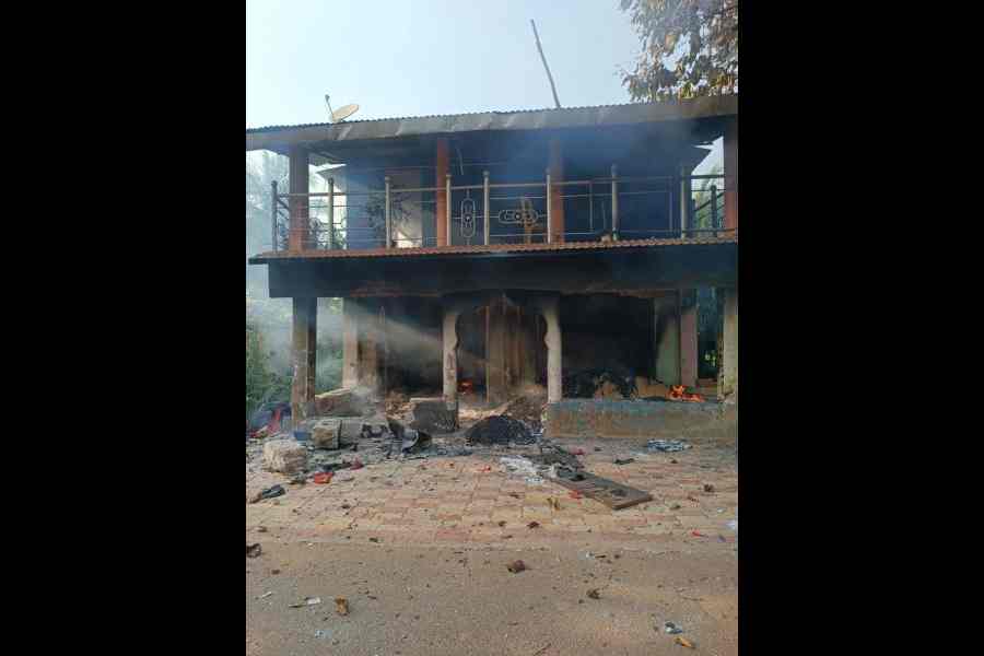A house vandalised by the tribal mob at MV-26 village in Odisha’s Malkangiri district