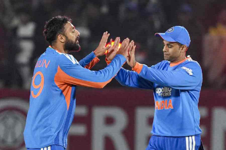 Varun Chakravarthy (left) will be a vital cog for the Suryakumar Yadav-led Team India as they get down to defend their T20 World Cup crown in the showpiece event next year.