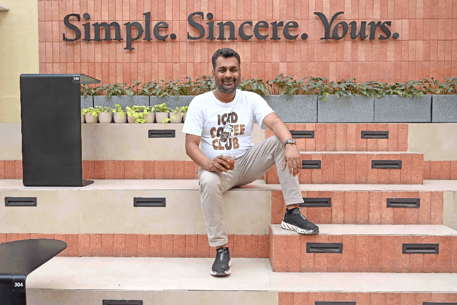 Prateek Didwania at the step style seating, inspired from his B-school days