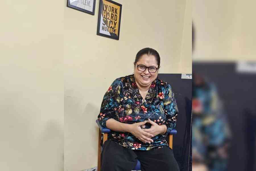 Sohini Sengupta at the Nandikar rehearsal space in Salt Lake.  Picture by Sudeshna Banerjee