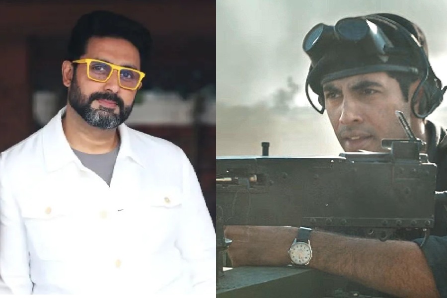(left to right) Abhishek Bachchan, Agastya Nanda in ‘Ikkis’