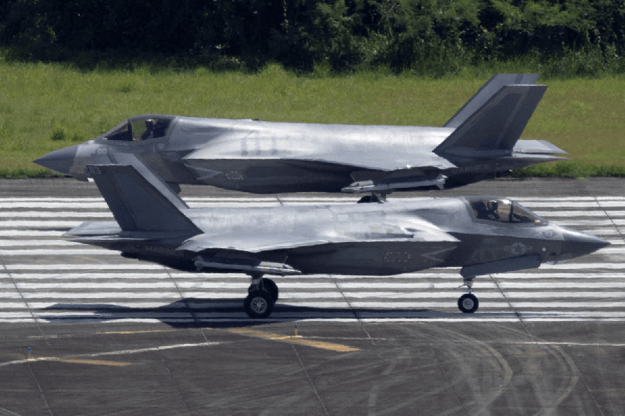 File photo: Two U.S. Marine Corps F-35 fighter jets taxi on the tarmac at the former Roosevelt Roads military base in Ceiba, Puerto Rico, September 30, 2025.
