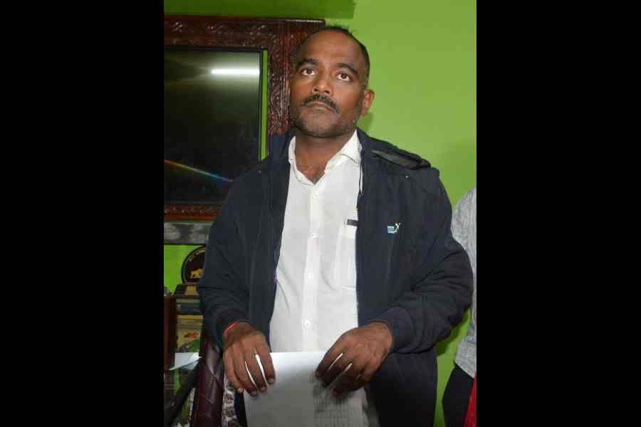 Adarsh Behera in Bhubaneswar on Wednesday.