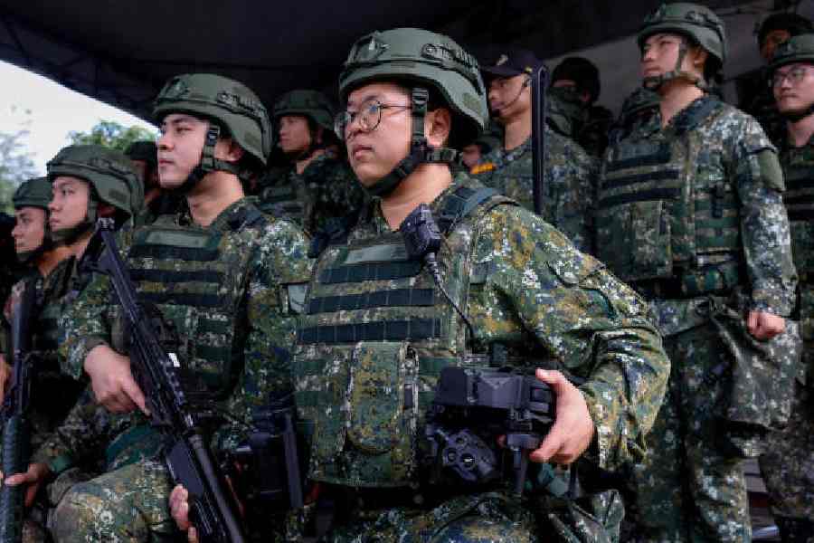 Taiwan reservists during a training session in Yilan earlier this month.