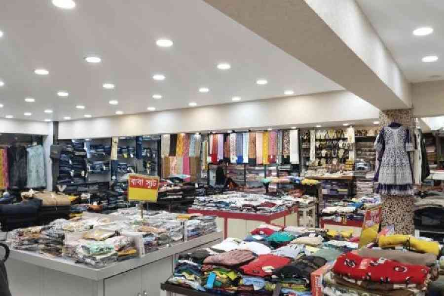 Cotton World, a cloth showroom on Marquis Street, wears a deserted look on Friday. According to the owner, December and January are usually the best months for business