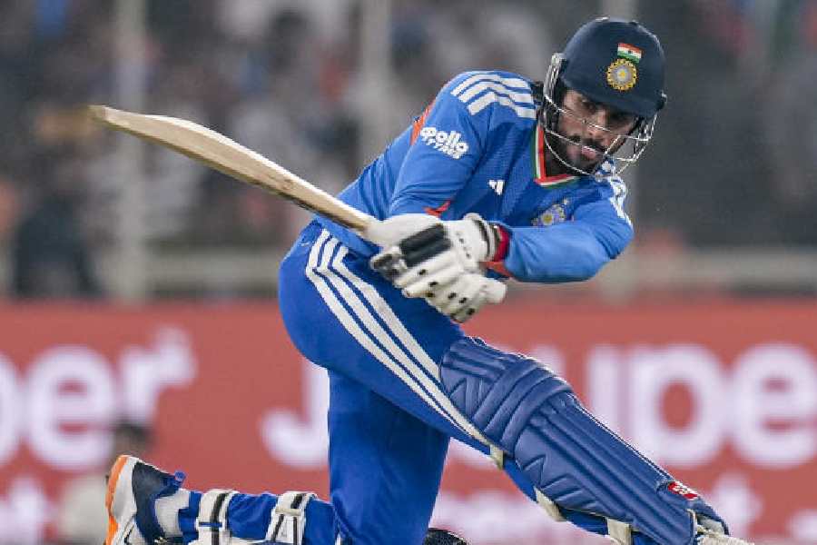 Tilak Varma plays ashot during his 42-ball 73on Friday.