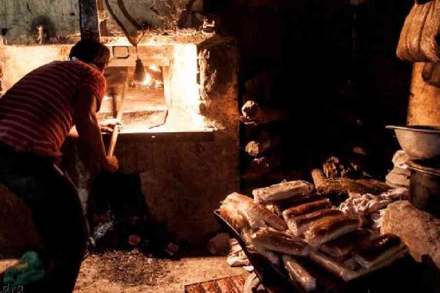 Wood-fired oven at Nisaar Bakery in Park Circus