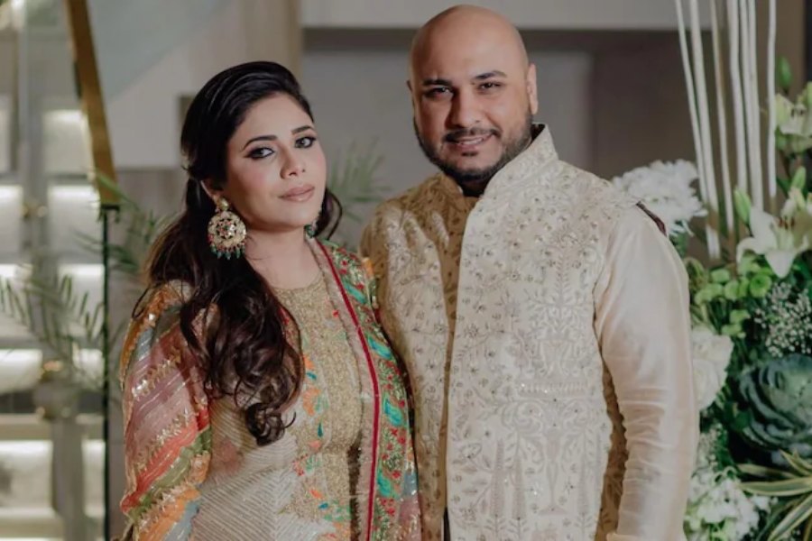 B Praak with wife Meera Bachan