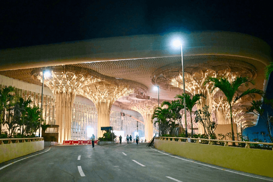 A view of the new terminal building of the Lokapriya Gopinath Bardoloi International Airport in Guwahati.