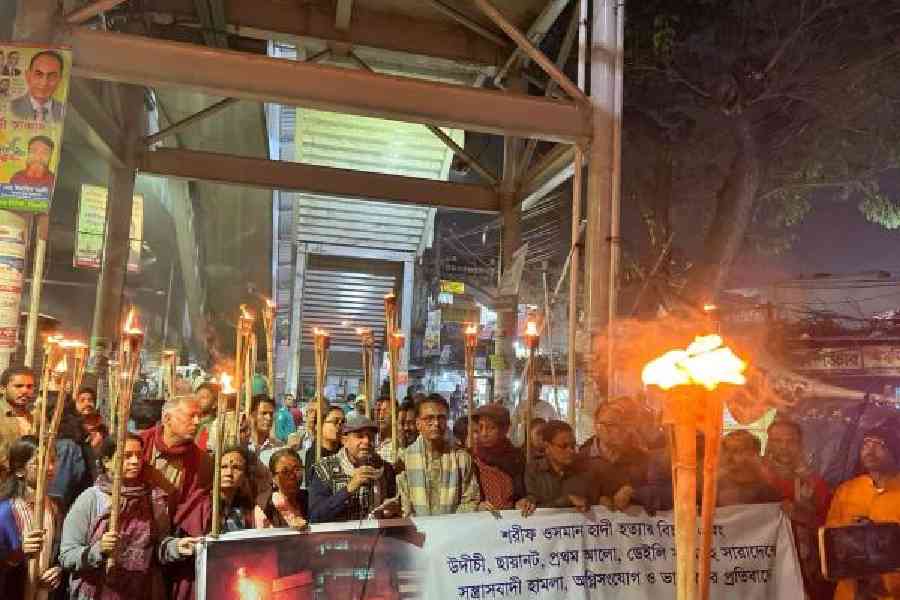 A protest rally in Dhaka on Saturday