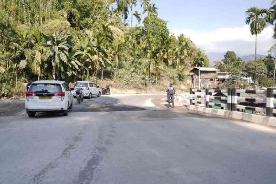 The Chalsa–Jaldhaka–Bindu Barrage Road near the India-Bhutan border in north Bengal