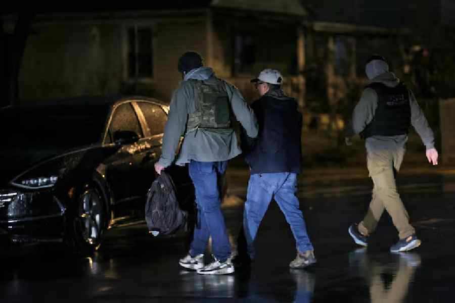 Federal officers carrying out US immigration enforcement near Maryland, US February 6, 2025.