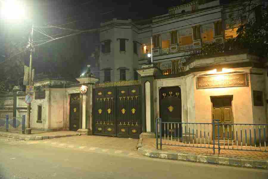 The Bangladesh deputy high commission office in Calcutta, where visa and consular services have not been halted, on Monday night.