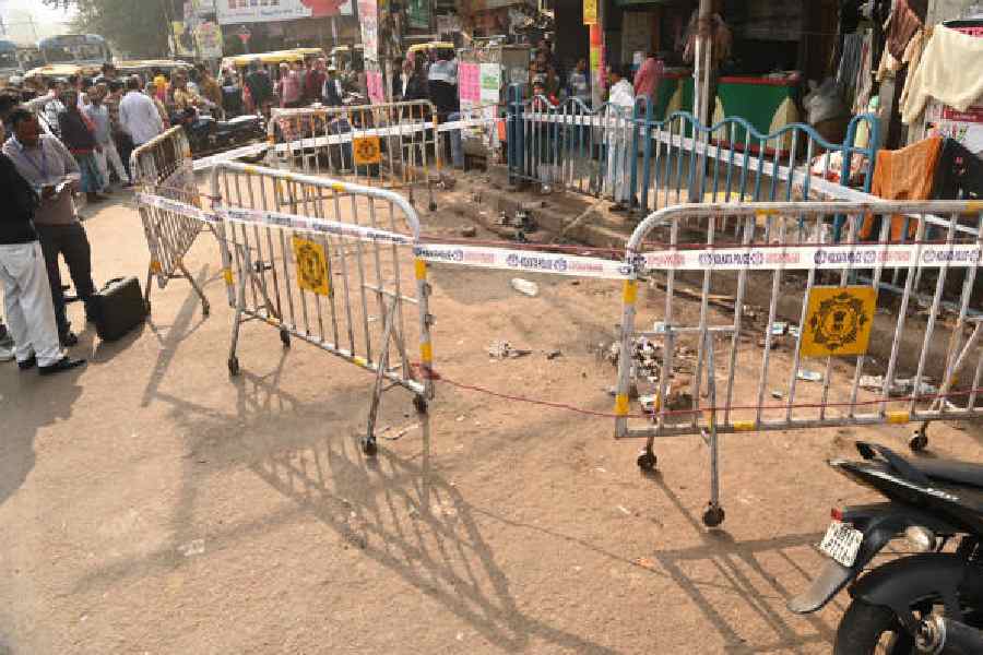 The spot where fruit seller Mehboob Alam was killed on Monday morning. Picture by Bishwarup Dutta 