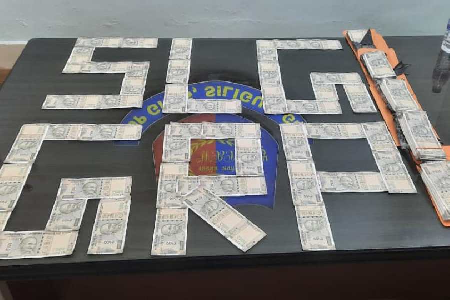 The fake notes seized by the Government Railway Police in New Jalpaiguri station on Sunday evening