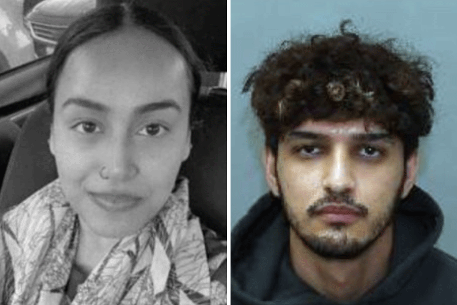 Himanshi Khurana (left); Suspect Abdul Ghafoori