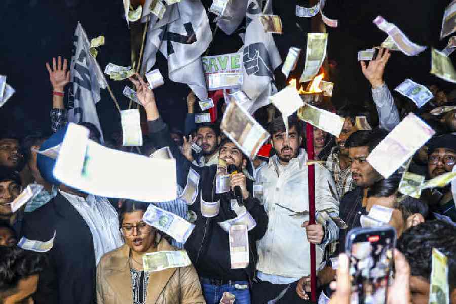 A ‘Save Aravalli’ protest led by youths in Jaipur on Wednesday.