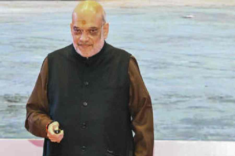 Amit Shah at the event in Panchkula, Haryana, on Thursday. 