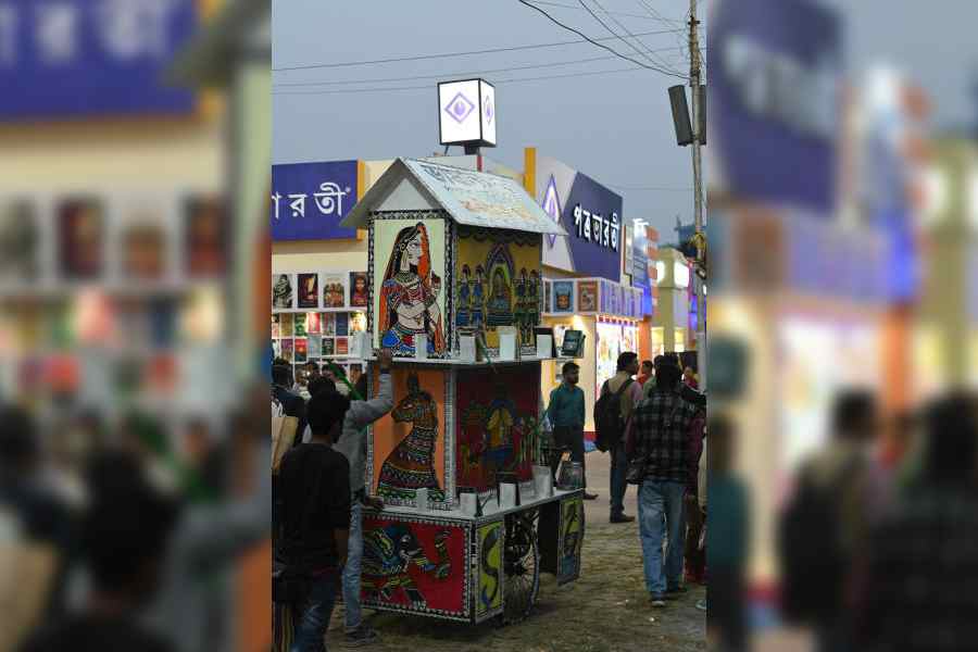 Stalls at the Kolkata International Book Fair in January 2025