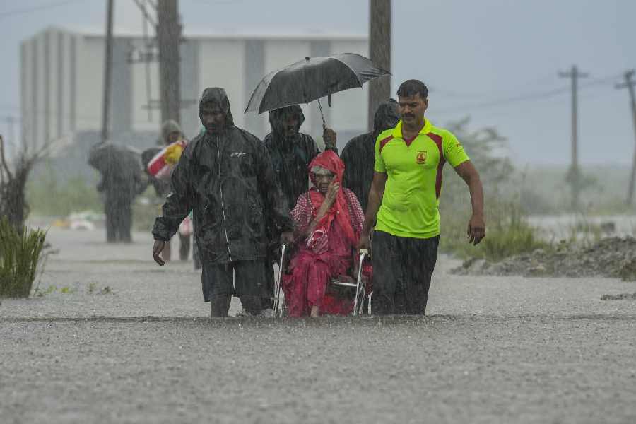 A flood-affected area in Chennai on December 3.