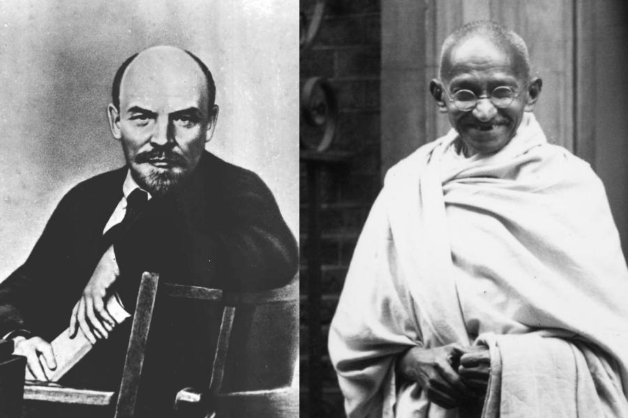 Vladimir Ilich Lenin and Mahatma Gandhi