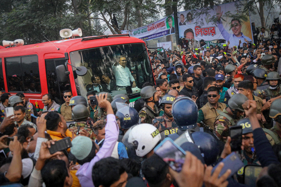 Bangladesh Nationalist Party (BNP) acting chairman Tarique Rahman waves to his supporters as he arrives to pay tribute to his father and former President Ziaur Rahman in Dhaka, Bangladesh, December 26, 2025.