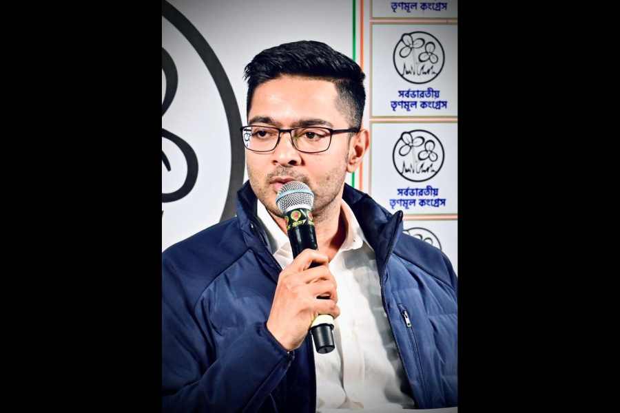 Abhishek Banerjee speaks to journalists on Saturday