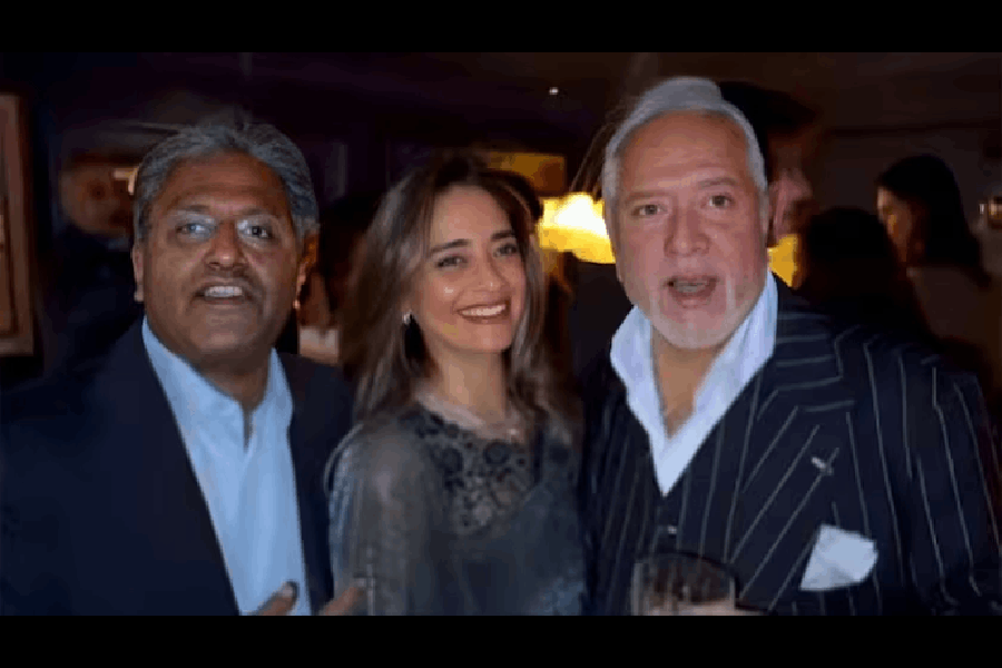 Lalit Modi and Vijay Mallya at the latter's birthday party celebration in London