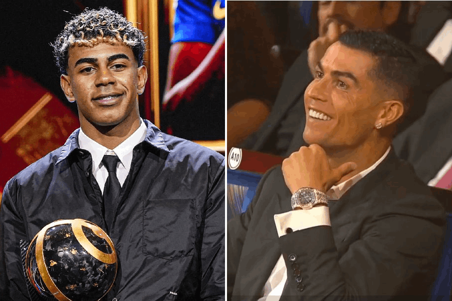 Lamine Yamal (left), Cristiano Ronaldo (right)