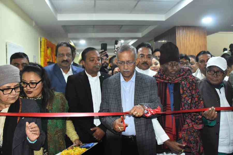 Mayor Gautam Deb inaugurates the new building of the Siliguri Municipal Corporation on Tuesday to mark the civic body’s platinum jubilee.