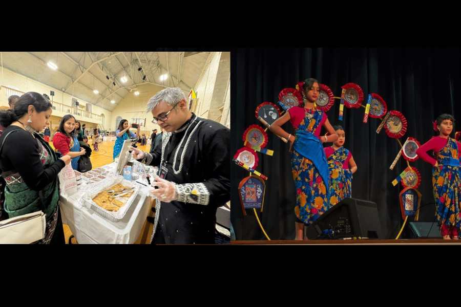 Sweets and (below) phuchka being served at Poush Utsav 2025 at the Boston Framingham Church